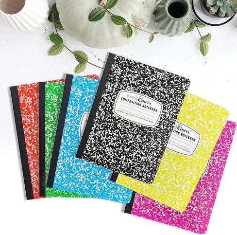 PARTH iMPEX 12 Pack Bulk Composition Notebooks College Ruled, 200 Pages (100 Sheets), 9-3/4 x 7-1/2, Hard Cover College Ruled Notebooks, Assorted Colors Composition Notebook For School Office in Kuwait