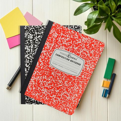 PARTH iMPEX 12 Pack Bulk Composition Notebooks College Ruled, 200 Pages (100 Sheets), 9-3/4 x 7-1/2, Hard Cover College Ruled Notebooks, Assorted Colors Composition Notebook For School Office in Kuwait