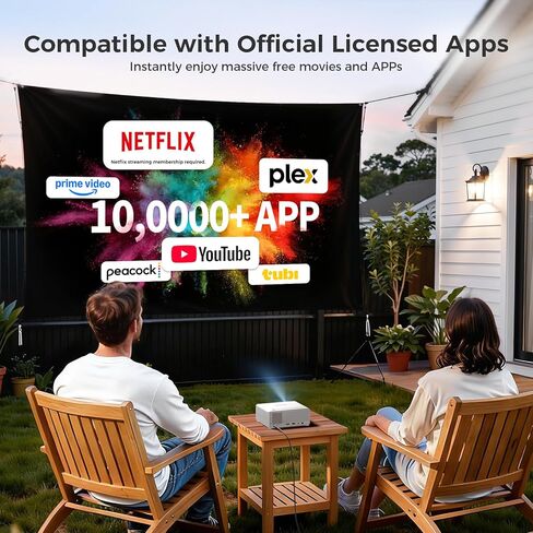 GOODEE Mini Projector with WiFi and Bluetooth - Built-in Apps, 1080P HD Home Theater Compatible with Netflix/YouTube/Prime Video, Short Throw Projectors Support HDMI/Smartphone/Laptop in Saudi Arabia