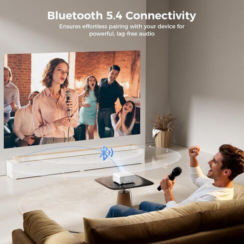 GOODEE Mini Projector with WiFi and Bluetooth - Built-in Apps, 1080P HD Home Theater Compatible with Netflix/YouTube/Prime Video, Short Throw Projectors Support HDMI/Smartphone/Laptop in Saudi Arabia