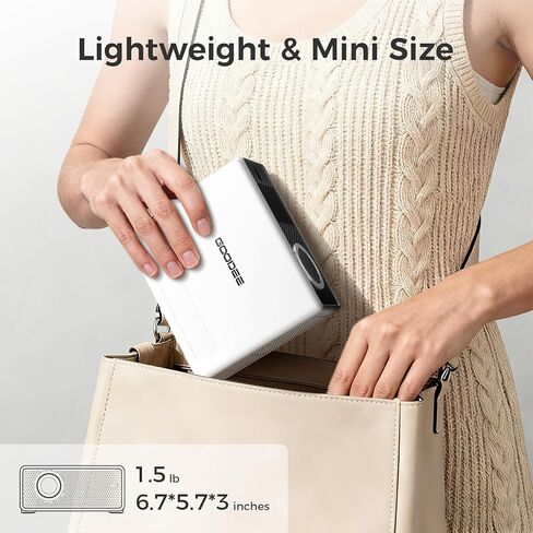 GOODEE Mini Projector with WiFi and Bluetooth - Built-in Apps, 1080P HD Home Theater Compatible with Netflix/YouTube/Prime Video, Short Throw Projectors Support HDMI/Smartphone/Laptop in Saudi Arabia