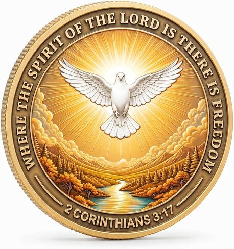 Freedom in Christ Christian Challenge Coin, 2 Corinthians 3:17 Pocket Prayer Coin, Inspirational Christian Gift for Men Women, Religious Encouragement Token for Anxiety, Faith, Hope & Strength in Saudi Arabia