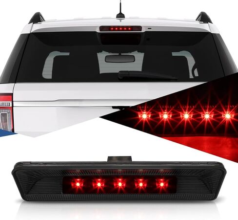 مصباح فرامل خلفي LED ثالث من Auto Dynasty متوافق مع مصباح توقف Ford Explorer الخلفي العالي 2011-2015، غطاء أسود in Kuwait