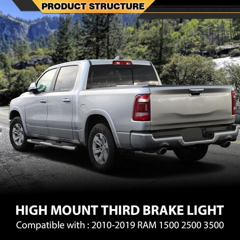 CNNELL Third 3rd Brake Lights Red Compatible with Dodge Ram 1500 2009-2017/ Fit Dodge Ram 2500 3500 2010-2017, 923-270, 68412024AA in Kuwait