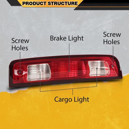CNNELL Third 3rd Brake Lights Red Compatible with Dodge Ram 1500 2009-2017/ Fit Dodge Ram 2500 3500 2010-2017, 923-270, 68412024AA in Kuwait