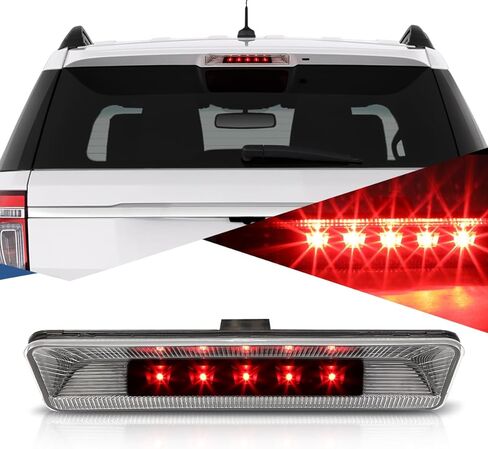 مصباح فرامل خلفي LED ثالث من Auto Dynasty متوافق مع مصباح توقف Ford Explorer الخلفي العالي 2011-2015، غطاء أسود in Kuwait