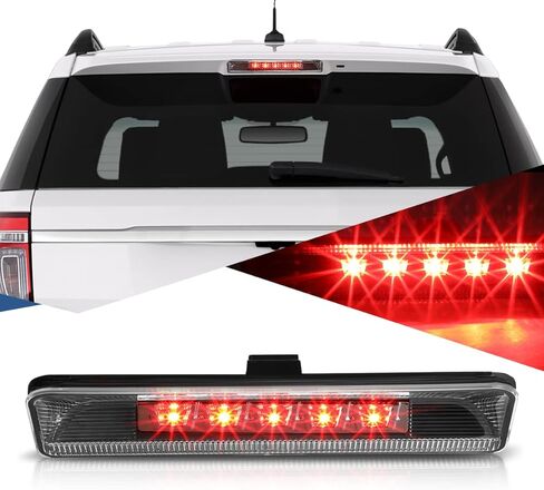 مصباح فرامل خلفي LED ثالث من Auto Dynasty متوافق مع مصباح توقف Ford Explorer الخلفي العالي 2011-2015، غطاء أسود in Kuwait