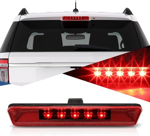 مصباح فرامل خلفي LED ثالث من Auto Dynasty متوافق مع مصباح توقف Ford Explorer الخلفي العالي 2011-2015، غطاء أسود in Kuwait