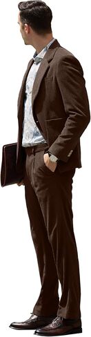 Mens Corduroy Suit Slim Fit 2 Pieces Blazer Pants Suits for Men Vintage Wedding Business Corduroy Suit Jacket Men in Saudi Arabia