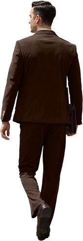 Mens Corduroy Suit Slim Fit 2 Pieces Blazer Pants Suits for Men Vintage Wedding Business Corduroy Suit Jacket Men in Saudi Arabia
