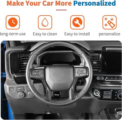 JeCar 7pcs Carbon Fiber Interior Trim Kit for 2022-2025 Chevy Silverado in Kuwait