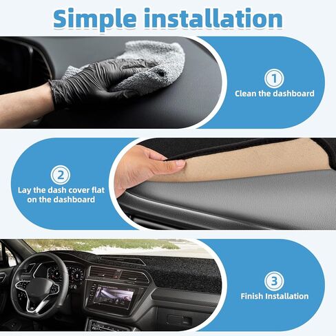 حصيرة غطاء لوحة القيادة متوافقة مع Volkswagen VW Tiguan 2017-2024 غطاء لوحة القيادة غير القابل للانزلاق حصيرة ظلة الأشعة فوق البنفسجية حامي الملحقات الداخلية in Kuwait