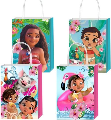 ARHAVI 12Pcs Moanana Party Gift Bags Goodie Bags with Handle for Kids Birthday Decorations Party Supplies in Kuwait