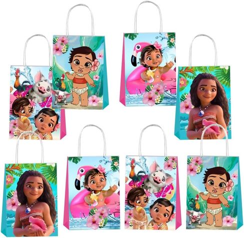 ARHAVI 12Pcs Moanana Party Gift Bags Goodie Bags with Handle for Kids Birthday Decorations Party Supplies in Kuwait