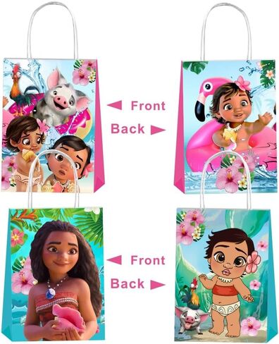 ARHAVI 12Pcs Moanana Party Gift Bags Goodie Bags with Handle for Kids Birthday Decorations Party Supplies in Kuwait