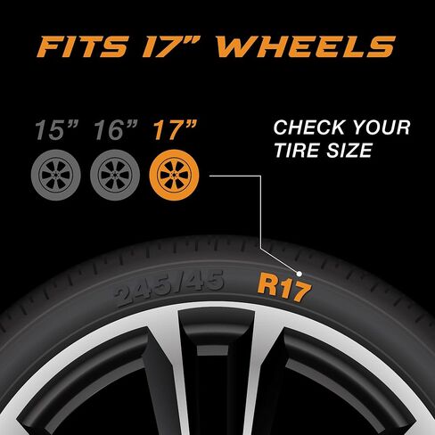 PACRIM 17" Gloss Black Wheel Skin Set Made for Buick Envista Preferred Crossover (2024-2026) | Durable ABS Plastic Wheel Cover |Fits Directly Over OEM Wheel in Kuwait