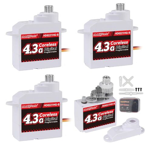HobbyPark Digital 4.3g Micro Servo Coreless Motor Metal Gears Mini Servos لطائرات RC والطائرات الشراعية وطائرات الهليكوبتر والروبوتات ومشاريع Arduino وسيارات RC (4) in Kuwait