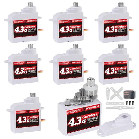 HobbyPark Digital 4.3g Micro Servo Coreless Motor Metal Gears Mini Servos لطائرات RC والطائرات الشراعية وطائرات الهليكوبتر والروبوتات ومشاريع Arduino وسيارات RC (4) in Kuwait