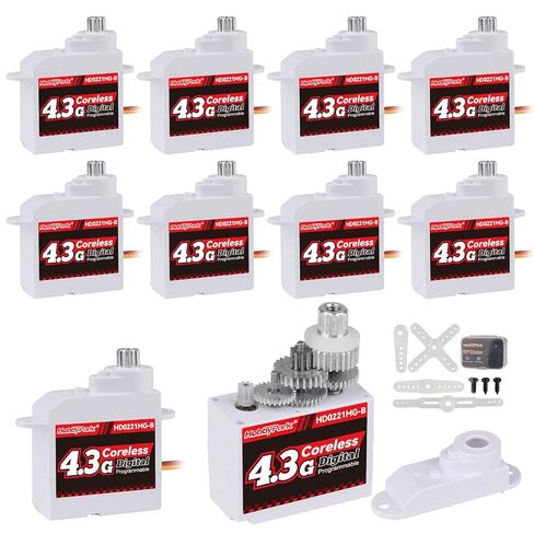 HobbyPark Digital 4.3g Micro Servo Coreless Motor Metal Gears Mini Servos لطائرات RC والطائرات الشراعية وطائرات الهليكوبتر والروبوتات ومشاريع Arduino وسيارات RC (4) in Kuwait