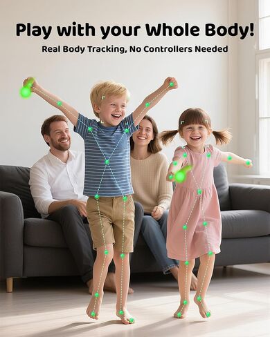 AR Motion Game Console for Kids: Plug and Play TV Video Game System for Indoor Physical Play Interactive Family Fun Game Nights Parties Playtime - Great Gift for Boys Girls (Light Green) in Saudi Arabia