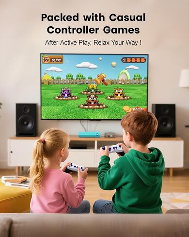 AR Motion Game Console for Kids: Plug and Play TV Video Game System for Indoor Physical Play Interactive Family Fun Game Nights Parties Playtime - Great Gift for Boys Girls (Light Green) in Saudi Arabia