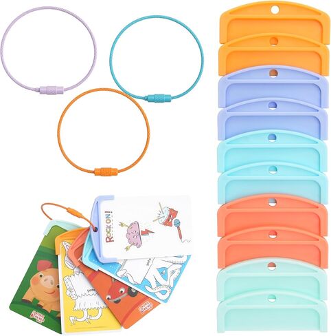Card Holder for Yoto Cards, 10Pcs Reusable Card Holders with 3 Rings, Kids Travel Carrier for Efficient Card Storage & Organization, Yoto Player Accessories in Saudi Arabia