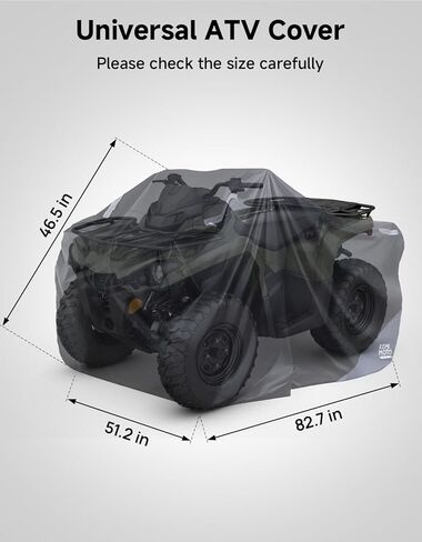 KEMIMOTO ATV Cover, Universal 4 Wheeler Cover Quad Cover Compatible with Polaris Sportsman 570 450 Fourtrax Can-Am Kawasaki Arctic Cat CFMOTO, 82.7''L X 51.2''W X 46.5''H in Kuwait