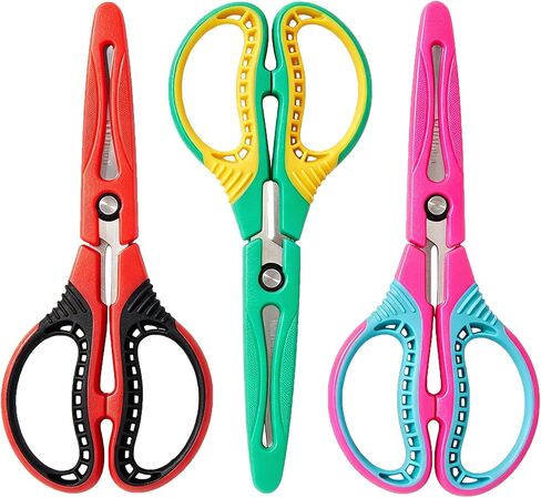 Kids Scissors for Ages 6+, 6" Blunt Tip Children Craft Scissors with Safety Cover, Ambidextrous Soft Grip Stainless Steel Blades for School Home Art Supplies,3-Pack in Saudi Arabia