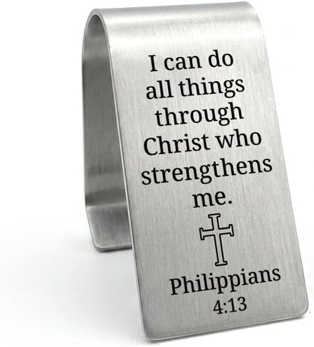 I Can Do All Things Through Christ Who Strengthens Me Visor Clip for Cars, Car Accessories Gifts for Women Men, Christian Scripture Bible Verse Car Visor Clip for New Drivers, Religious Gifts in Kuwait