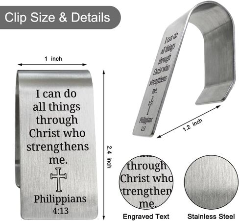I Can Do All Things Through Christ Who Strengthens Me Visor Clip for Cars, Car Accessories Gifts for Women Men, Christian Scripture Bible Verse Car Visor Clip for New Drivers, Religious Gifts in Kuwait
