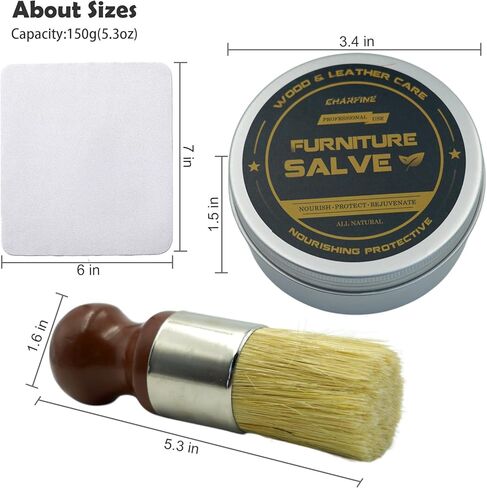 Furniture Salve for Leather - Polisher, Moisturizer, and Restorer for Couches and Furniture，Repair Salve 5.3OZ with Brush and Towel in Saudi Arabia