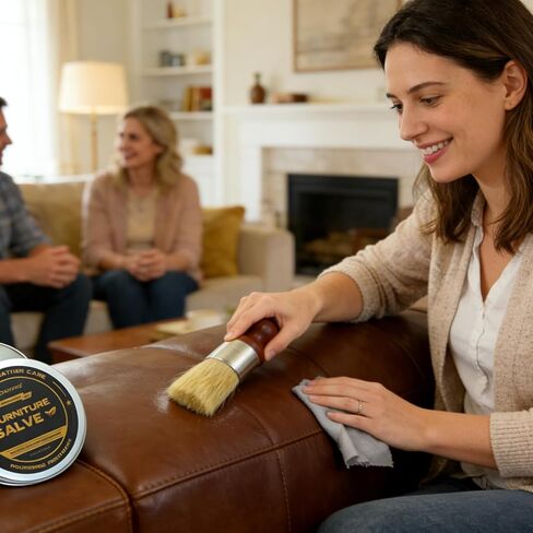 Furniture Salve for Leather - Polisher, Moisturizer, and Restorer for Couches and Furniture，Repair Salve 5.3OZ with Brush and Towel in Saudi Arabia