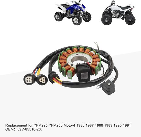 GOOFIT 16 لفائف 7 سلك مولد مغناطيسي الجزء الثابت ملف الإشعال لاستبدال YFM225 YFM250 Moto-4 1986 1987 1988 1989 1990 1991 OEM:59V-85510-20 in Kuwait