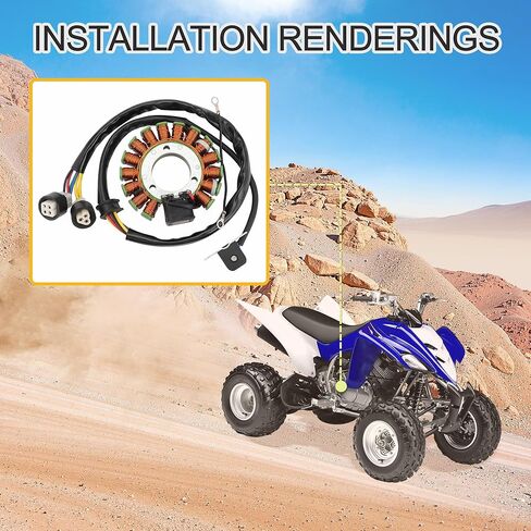 GOOFIT 16 لفائف 7 سلك مولد مغناطيسي الجزء الثابت ملف الإشعال لاستبدال YFM225 YFM250 Moto-4 1986 1987 1988 1989 1990 1991 OEM:59V-85510-20 in Kuwait