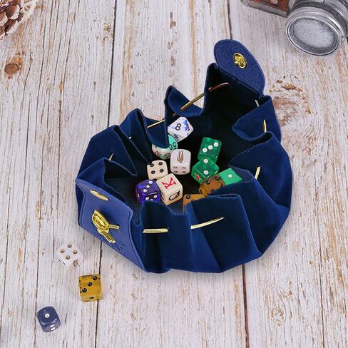 4 Pack Dice Bag, Drawstring Pouch with Snap Button, Leather Velvet DND Dice Bag Storage Holder, Ideal for Jewelry, Coins, Small Gifts in Saudi Arabia