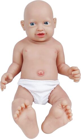 Vollence 14 inch Silicone Baby Dolls Girl Weighted 4 lb,[NOT Vinyl],Silicone Full Body Reborn Lifelike Real Life Realistic Newborn Soft Babies with Feeding Accessories & Gift Box for Kids Age 3+ in Kuwait