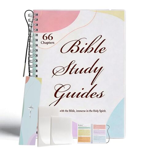 66 Books Bible Study Guide for Women Men Teen Beginner,A5 Bible Study Guides Notebook Supplies with Bookmark & Sticky Notes,Daily Devotional & Scripture Learning Tool,Baptisms Religious Christian Gift in Kuwait