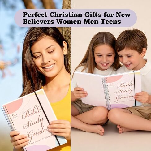 66 Books Bible Study Guide for Women Men Teen Beginner,A5 Bible Study Guides Notebook Supplies with Bookmark & Sticky Notes,Daily Devotional & Scripture Learning Tool,Baptisms Religious Christian Gift in Kuwait