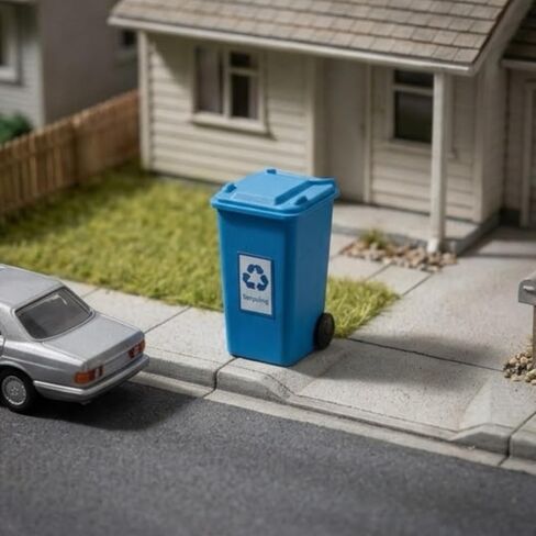 5pcs HO Scale 1:87 Miniature Trash Can Model ABS Plastic Ashbin for Model Train Layout in Saudi Arabia