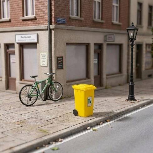 5pcs HO Scale 1:87 Miniature Trash Can Model ABS Plastic Ashbin for Model Train Layout in Saudi Arabia