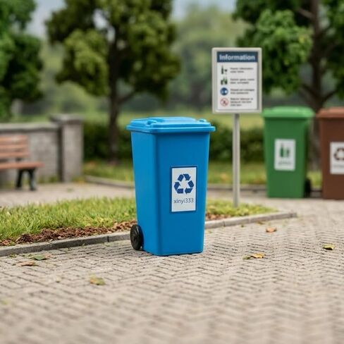 5pcs HO Scale 1:87 Miniature Trash Can Model ABS Plastic Ashbin for Model Train Layout in Saudi Arabia