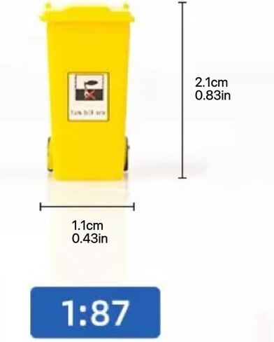 5pcs HO Scale 1:87 Miniature Trash Can Model ABS Plastic Ashbin for Model Train Layout in Saudi Arabia