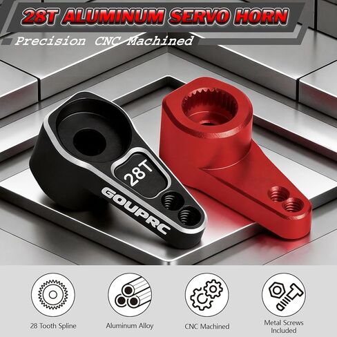 GOUPRC 28T Aluminum RC Servo Horn for SCX30 Axial 1/30 RC Crawler, CNC Machined Steering Metal Servo Horn Upgrades in Kuwait