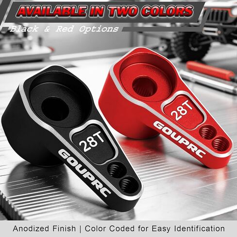 GOUPRC 28T Aluminum RC Servo Horn for SCX30 Axial 1/30 RC Crawler, CNC Machined Steering Metal Servo Horn Upgrades in Kuwait