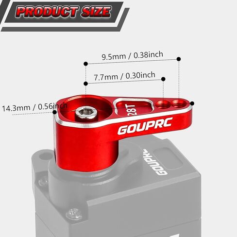 GOUPRC 28T Aluminum RC Servo Horn for SCX30 Axial 1/30 RC Crawler, CNC Machined Steering Metal Servo Horn Upgrades in Kuwait
