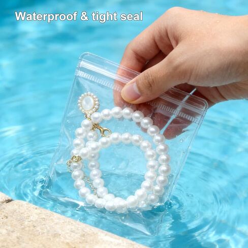 100pcs Jewelry Bags Clear Plastic, Sturdy PVC Anti Tarnish Jewelry Bags, Travel Jewelry Organizer for Rings & Earrings, Plastic Bags for Jewelry - 2 Sizes (2.76 * 3.94 in & 3.54 * 5.12 in) in Saudi Arabia