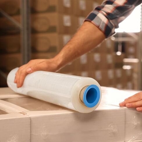 Noamus 2 Pack Clear Stretch Wrap, 18" x 1000 Feet Heavy Duty Film with Handle, 80 Gauge Plastic Shrink Film Roll, Self-Adhering Industrial Strength Moving Wrap for Pallet Packing, Shipping, Storage in Kuwait