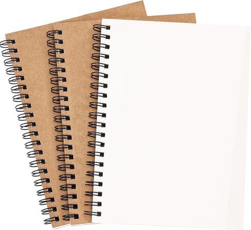 EOOUT 2 حزمة من دفاتر الرسم الحلزونية الفارغة B6، 140 صفحة / 70 ورقة، مجلات غير مبطنة 5 × 7 بوصة 100 جرام لكل متر مربع للرسم والفن والطلاب والمكتب (أسود) in Kuwait