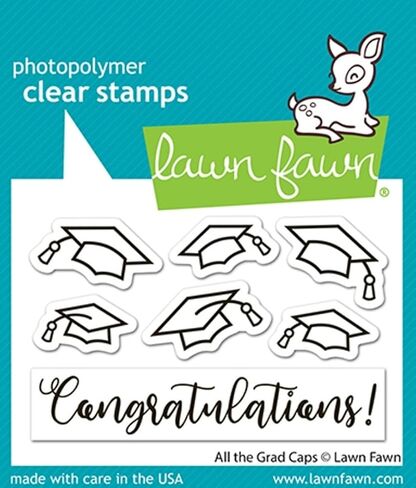 مجموعة طوابع شفافة من Lawn Fawn LF4079 All The Grad Caps 2X3 in Kuwait