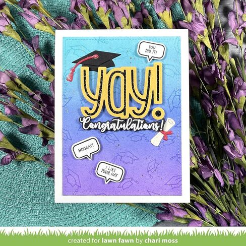مجموعة طوابع شفافة من Lawn Fawn LF4079 All The Grad Caps 2X3 in Kuwait